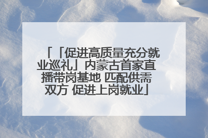 「促进高质量充分就业巡礼」内蒙古首家直播带岗基地 匹配供需双方 促进上岗就业