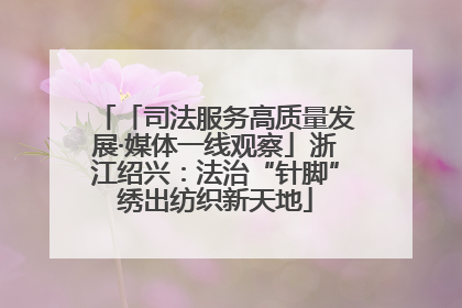 「司法服务高质量发展·媒体一线观察」浙江绍兴：法治“针脚”绣出纺织新天地