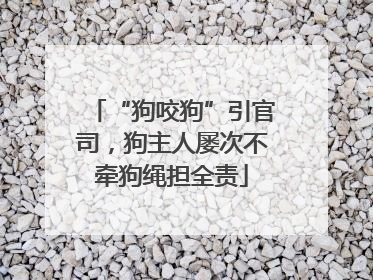 “狗咬狗”引官司，狗主人屡次不牵狗绳担全责