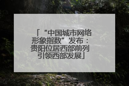 “中国城市网络形象指数”发布：贵阳位居西部前列 引领西部发展