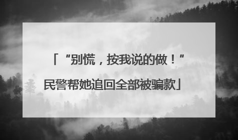 “别慌，按我说的做！”民警帮她追回全部被骗款