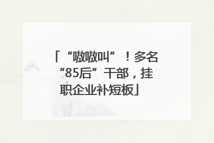 “嗷嗷叫”！多名“85后”干部，挂职企业补短板