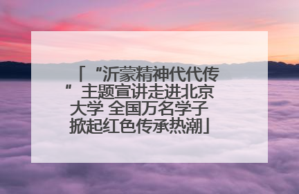 “沂蒙精神代代传”主题宣讲走进北京大学 全国万名学子掀起红色传承热潮