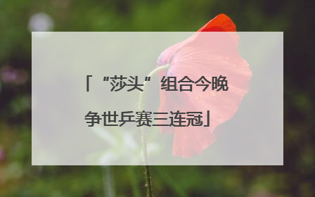 “莎头”组合今晚争世乒赛三连冠
