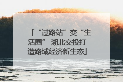 “过路站”变“生活圈” 湖北交投打造路域经济新生态