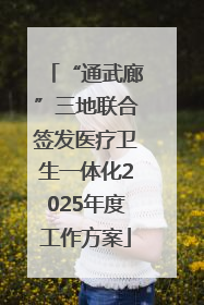 “通武廊”三地联合签发医疗卫生一体化2025年度工作方案