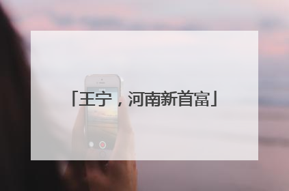王宁，河南新首富