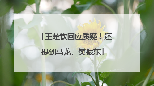 王楚钦回应质疑！还提到马龙、樊振东