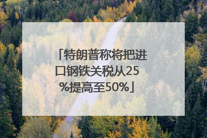 特朗普称将把进口钢铁关税从25%提高至50%