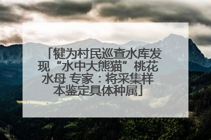 犍为村民巡查水库发现“水中大熊猫”桃花水母 专家：将采集样本鉴定具体种属