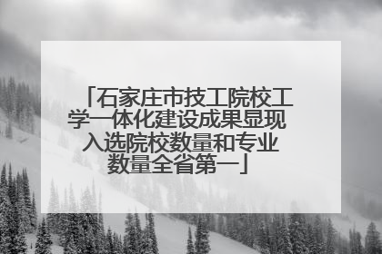 石家庄市技工院校工学一体化建设成果显现 入选院校数量和专业数量全省第一