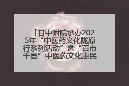 甘中附院承办2025年“中医药文化陇原行系列活动”暨“百市千县”中医药文化惠民活动（甘肃站）