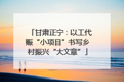 甘肃正宁：以工代赈“小项目”书写乡村振兴“大文章”