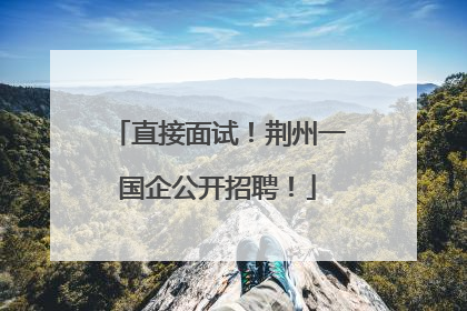 直接面试！荆州一国企公开招聘！