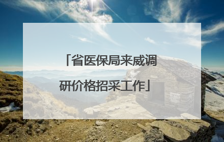 省医保局来威调研价格招采工作