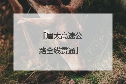 眉太高速公路全线贯通