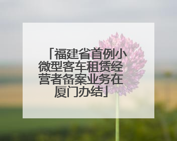 福建省首例小微型客车租赁经营者备案业务在厦门办结