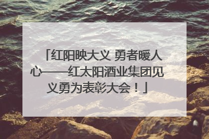 红阳映大义 勇者暖人心——红太阳酒业集团见义勇为表彰大会！