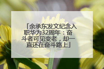 余承东发文纪念入职华为32周年：奋斗者可见变老，却一直还在奋斗路上