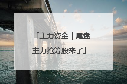 主力资金｜尾盘主力抢筹股来了