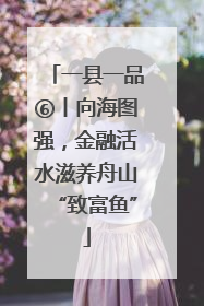 一县一品⑥丨向海图强，金融活水滋养舟山“致富鱼”