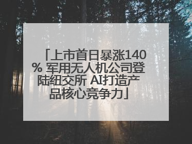 上市首日暴涨140% 军用无人机公司登陆纽交所 AI打造产品核心竞争力