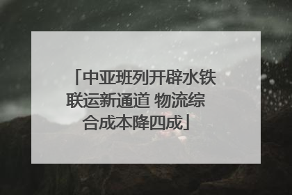 中亚班列开辟水铁联运新通道 物流综合成本降四成
