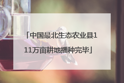 中国最北生态农业县111万亩耕地播种完毕
