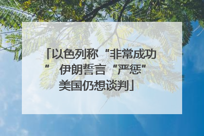 以色列称“非常成功” 伊朗誓言“严惩” 美国仍想谈判