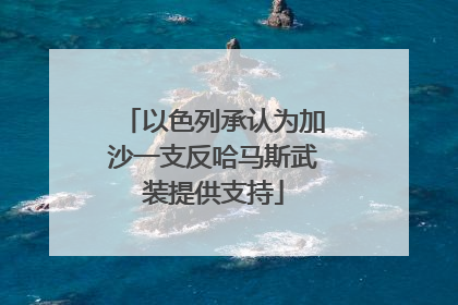 以色列承认为加沙一支反哈马斯武装提供支持