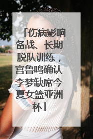 伤病影响备战、长期脱队训练，宫鲁鸣确认李梦缺席今夏女篮亚洲杯