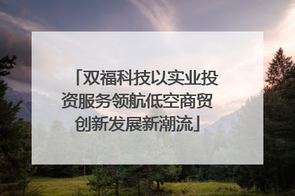 双福科技以实业投资服务领航低空商贸创新发展新潮流