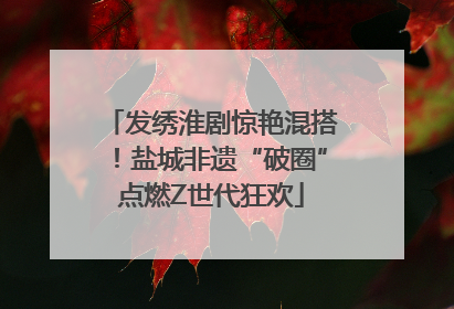 发绣淮剧惊艳混搭！盐城非遗“破圈”点燃Z世代狂欢
