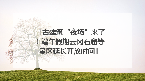 古建筑“夜场”来了！端午假期云冈石窟等景区延长开放时间