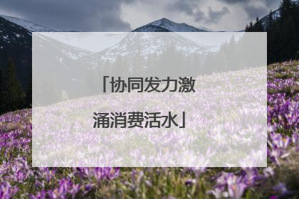 协同发力激涌消费活水
