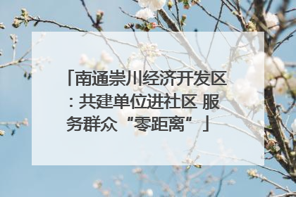 南通崇川经济开发区：共建单位进社区 服务群众“零距离”