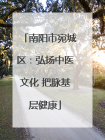 南阳市宛城区：弘扬中医文化 把脉基层健康