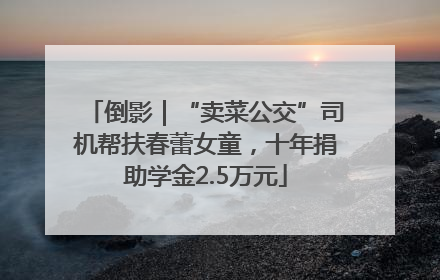 倒影｜“卖菜公交”司机帮扶春蕾女童，十年捐助学金2.5万元