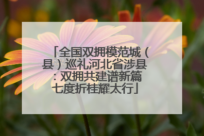 全国双拥模范城（县）巡礼河北省涉县：双拥共建谱新篇 七度折桂耀太行