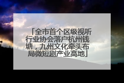 全市首个区级视听行业协会落户杭州钱塘，九州文化牵头布局微短剧产业高地