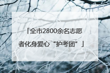 全市2800余名志愿者化身爱心“护考团”
