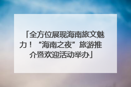 全方位展现海南旅文魅力！“海南之夜”旅游推介暨欢迎活动举办