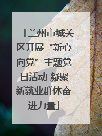 兰州市城关区开展“新心向党”主题党日活动 凝聚新就业群体奋进力量