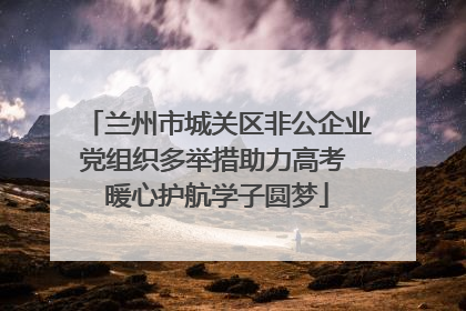 兰州市城关区非公企业党组织多举措助力高考 暖心护航学子圆梦