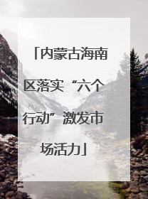 内蒙古海南区落实“六个行动”激发市场活力