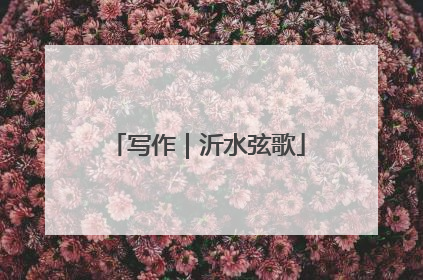写作｜沂水弦歌