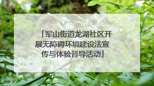 军山街道龙湖社区开展无障碍环境建设法宣传与体验督导活动