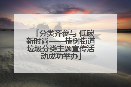 分类齐参与 低碳新时尚——椿树街道垃圾分类主题宣传活动成功举办