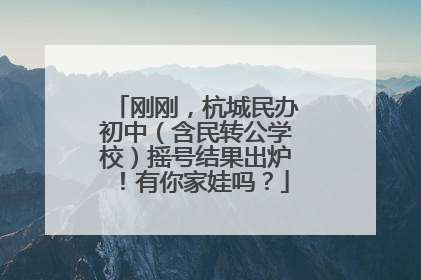 刚刚，杭城民办初中（含民转公学校）摇号结果出炉！有你家娃吗？