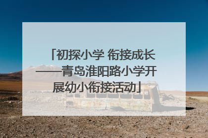 初探小学 衔接成长——青岛淮阳路小学开展幼小衔接活动